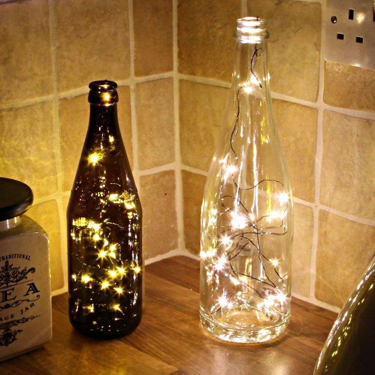 ötlet-központ-asztal-karácsony-diy-deco-üveg-tündér-fények