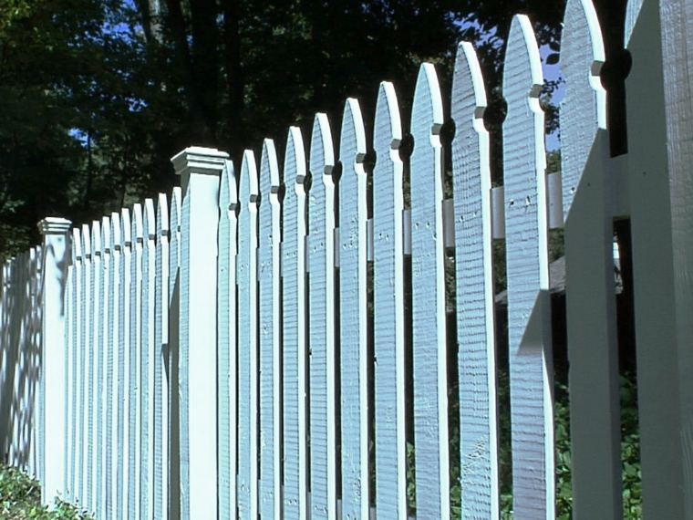 Idea esterna per l'abbellimento del giardino di recinzione blu