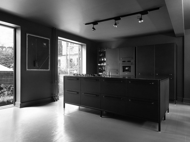 skandináv házak fekete konyha elrendezés