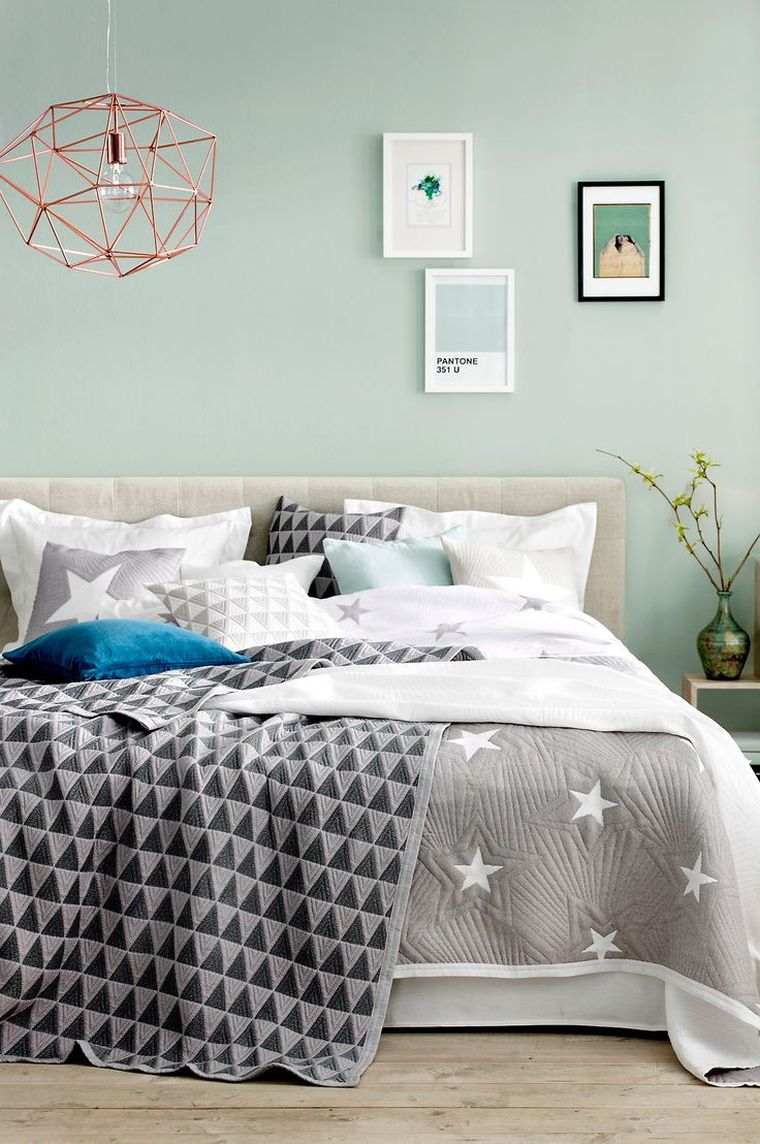 寝室のための青い色のアイデア