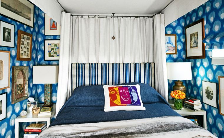 suaugusiųjų miegamojo dekoravimo idėjos tapetų dizaino sienų gobelenas