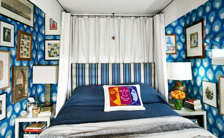 idee per decorare la camera da letto per adulti carta da parati design arazzo da parete