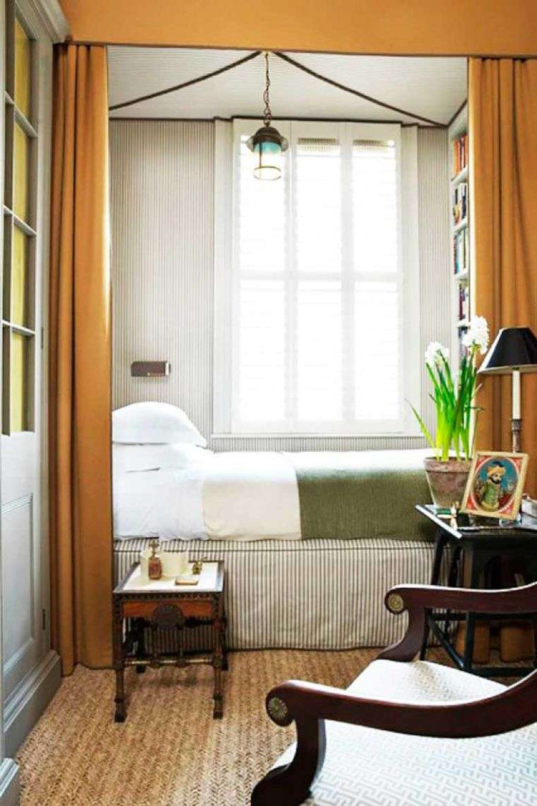 deko idėja suaugusiųjų miegamojo užuolaidos mažas butas studija kambario atskyrimas