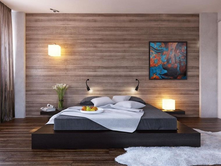 medinis akcentas-siena-miegamasis-dizaino idėja