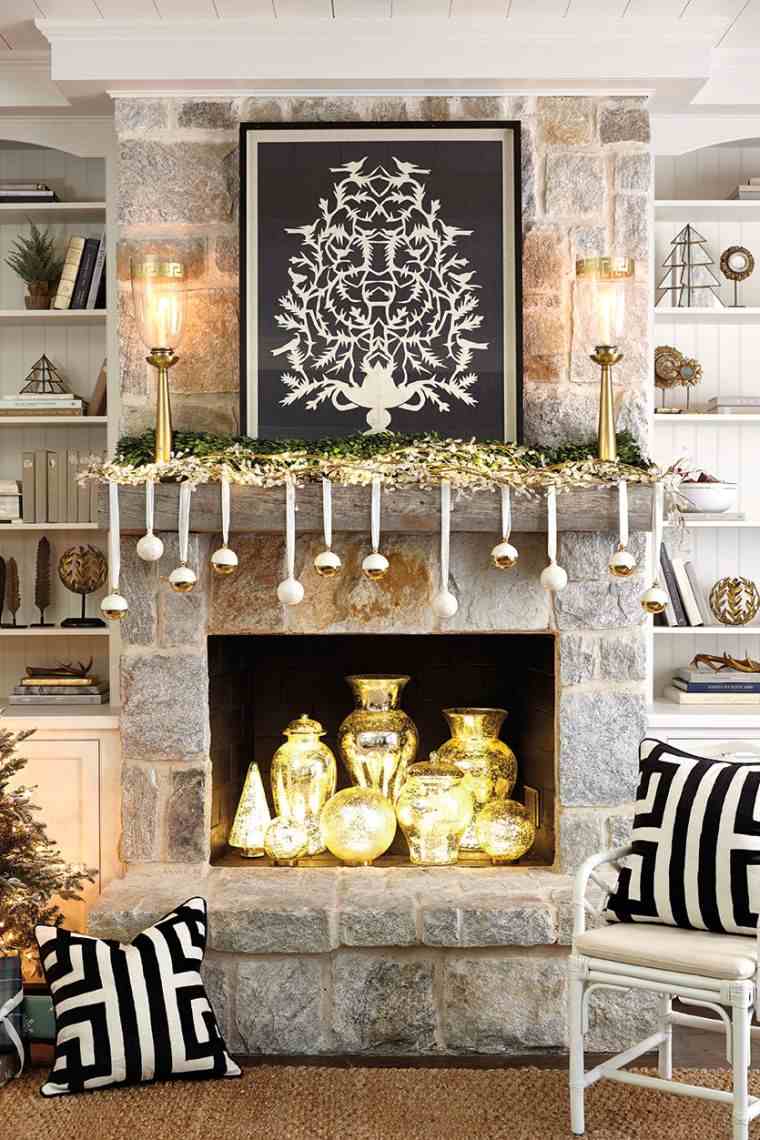 glamour-natale-decorazione-chic-camino-oggetti-dorati