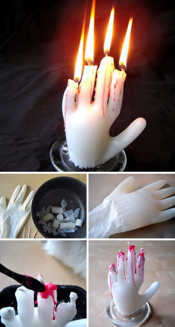 idea deco per candela di Halloween fai da te deco halloween