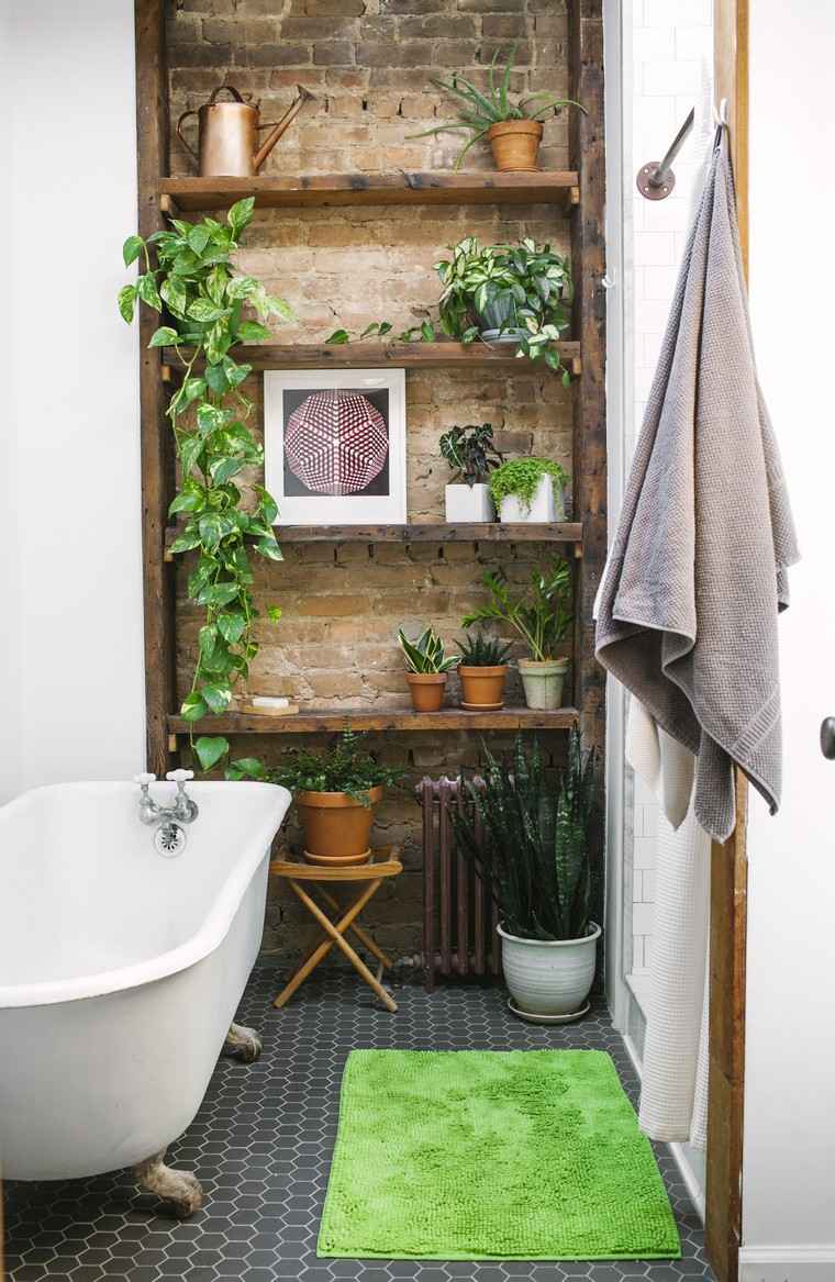 fürdőszoba deco belső ötlet növények belső deco fürdőszoba kád