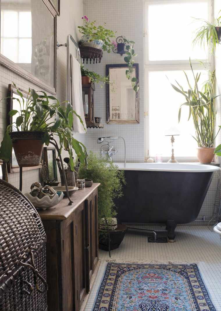 fürdőszoba növény belsőépítészeti ötlet cserepes növény