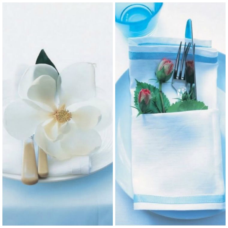 idee per la decorazione della tavola primaverile accessori per fiori blu