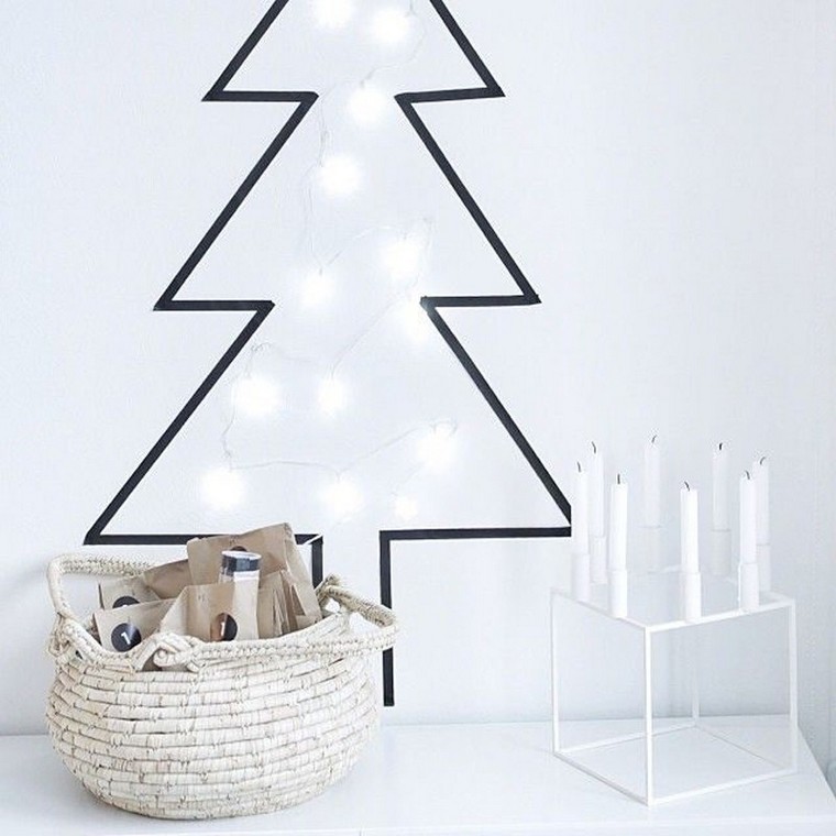 Decorazione natalizia idea albero nero decorazione da parete ghirlanda di luci natalizie