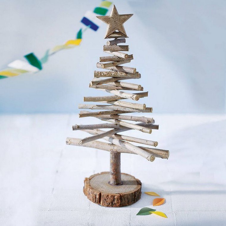 Idea di decorazione natalizia albero di natale stella di legno