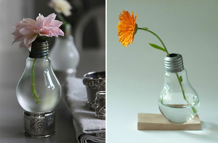 ötlet izzó újrahasznosítás brico eredeti dekorációs virágok ötlet izzó újrahasznosítás