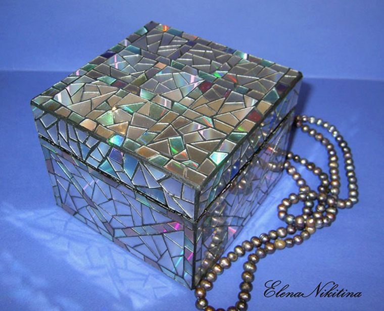 deco ötletdoboz diy régi CD -k DIY ötlet eredeti újrahasznosítás