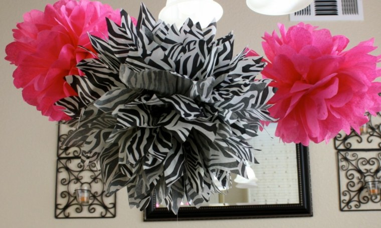 újrahasznosított papír deco ötlet lógó virágok modern belsőépítészet