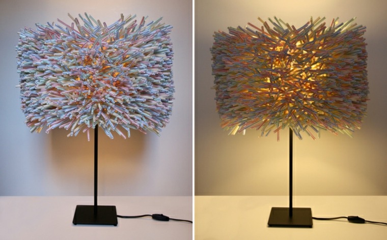 DIY szalma deco világítási ötlet beltéri dekorációs tárgyak újrahasznosítása