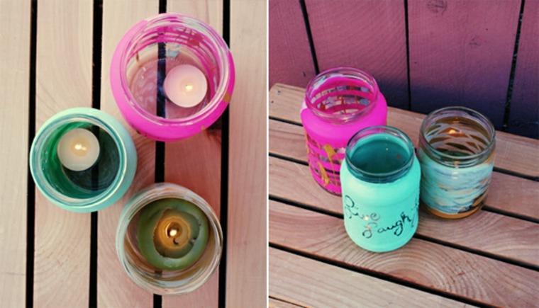 recycle deco ötlet újrahasznosítás üveg jar gyertya külső deco design belsőépítészeti gyertyák