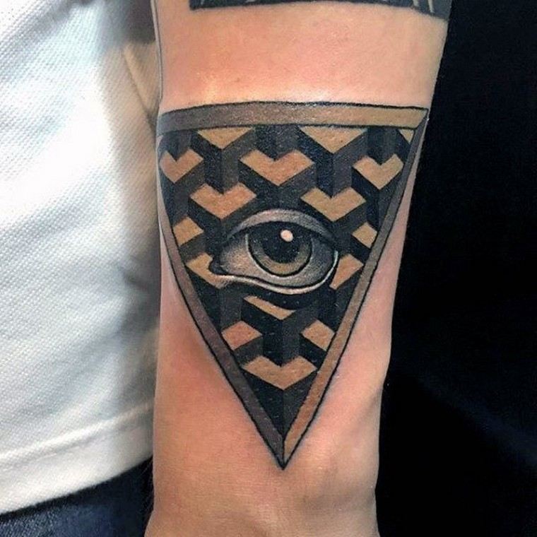 tetoválásötletek férfiaknak kar háromszög szem