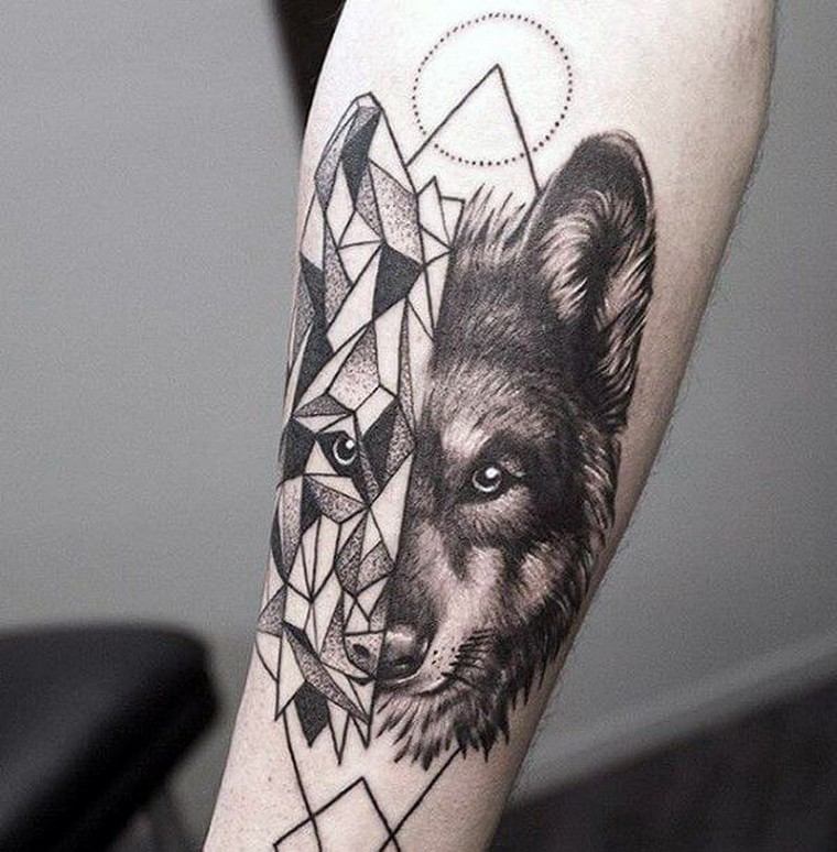 3D ötlet farkas tetoválás