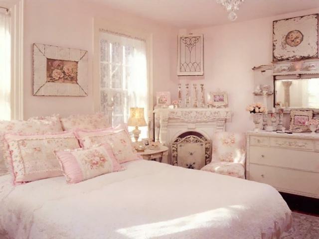 Ideje za ukrašavanje spavaće sobe blijedo ružičaste boje