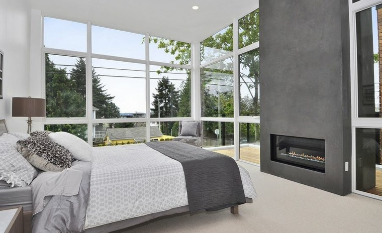 ideje za uređenje spavaće sobe prirodne boje sivo bijeli dizajn