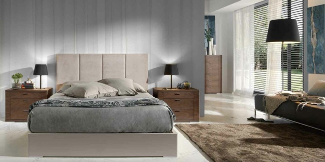 ideje za dekor spavaće sobe-prirodne boje-svijetlo-sivi-zidni-tepih-cappuccino-uzglavlje-bež ideje za uređenje spavaće sobe