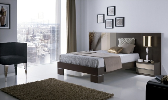 ideje za uređenje spavaće sobe-spavaće sobe-prirodne boje-krevet-krevet-čokolada-bež-tepih-posteljina-krevet-bijelo-sivo-bijeli-zidovi