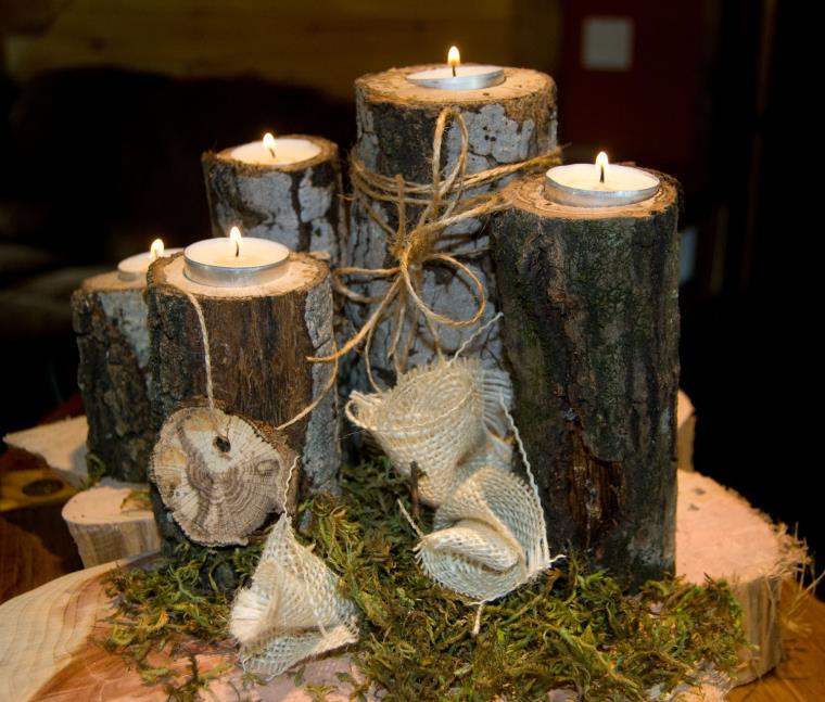 „Pasidaryk pats“ vestuvių deko medinės žvakės