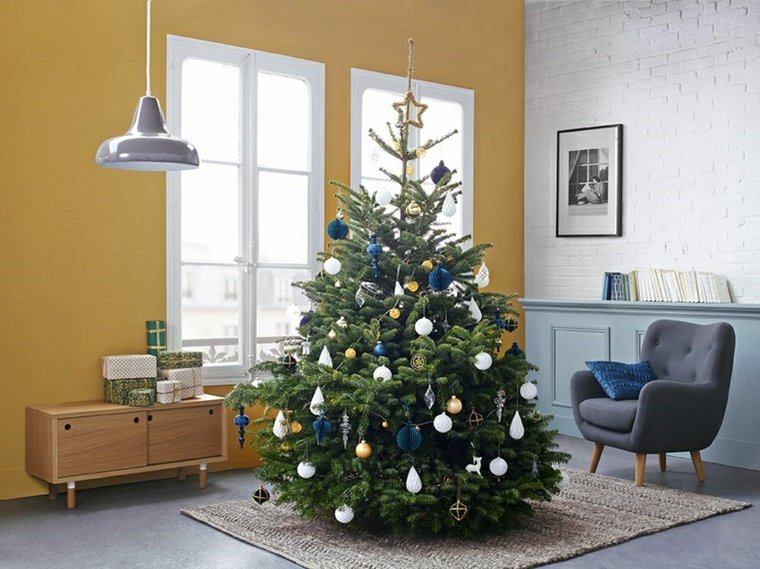 modern karácsonyi dekoráció ötlet diy természetes fa design labda