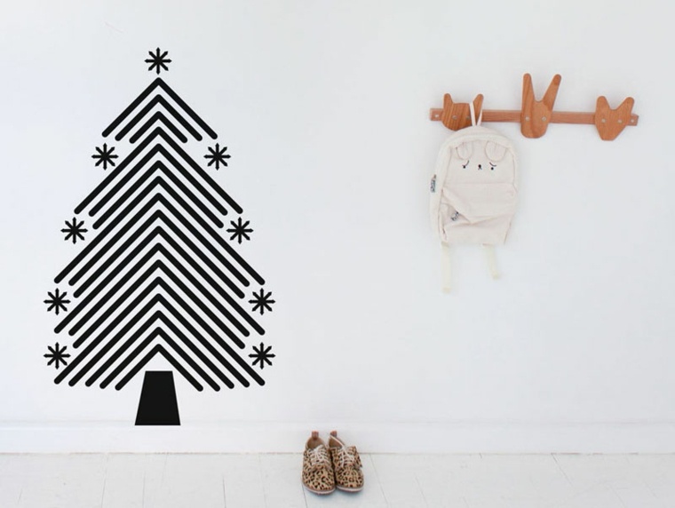 modern karácsonyfa matrica fekete -fehér dekoráció