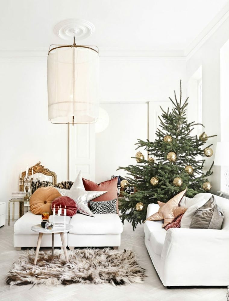 skandinavski stil ideja za božićne darove stablo svijeće stolić