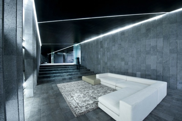 idee di arredamento soggiorno ultra moderno - grigio
