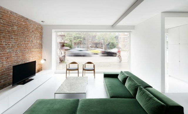 soggiorno di design bianco verde