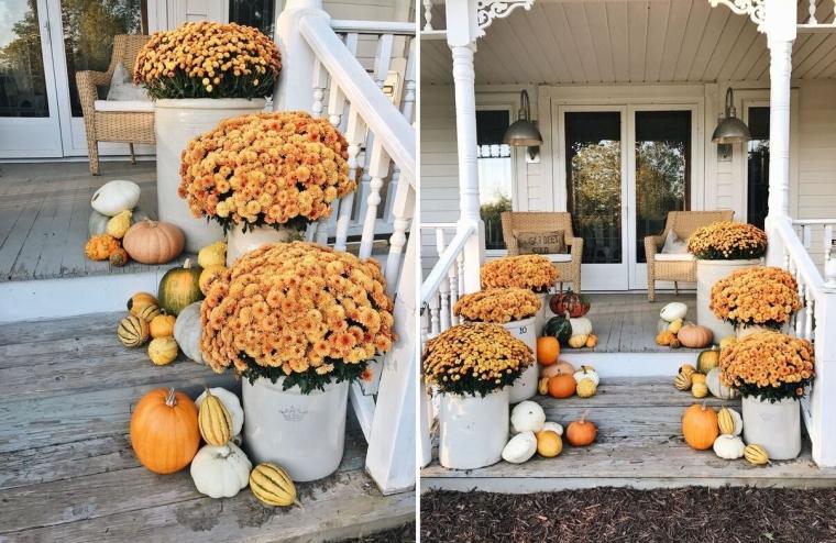 deco autunnale della veranda