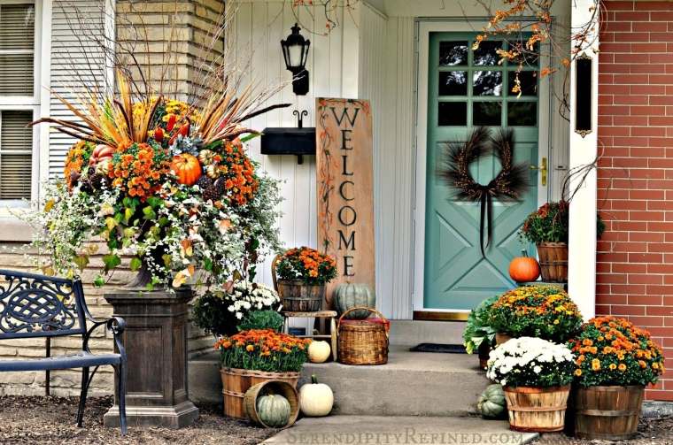 decorazione della veranda per l'autunno