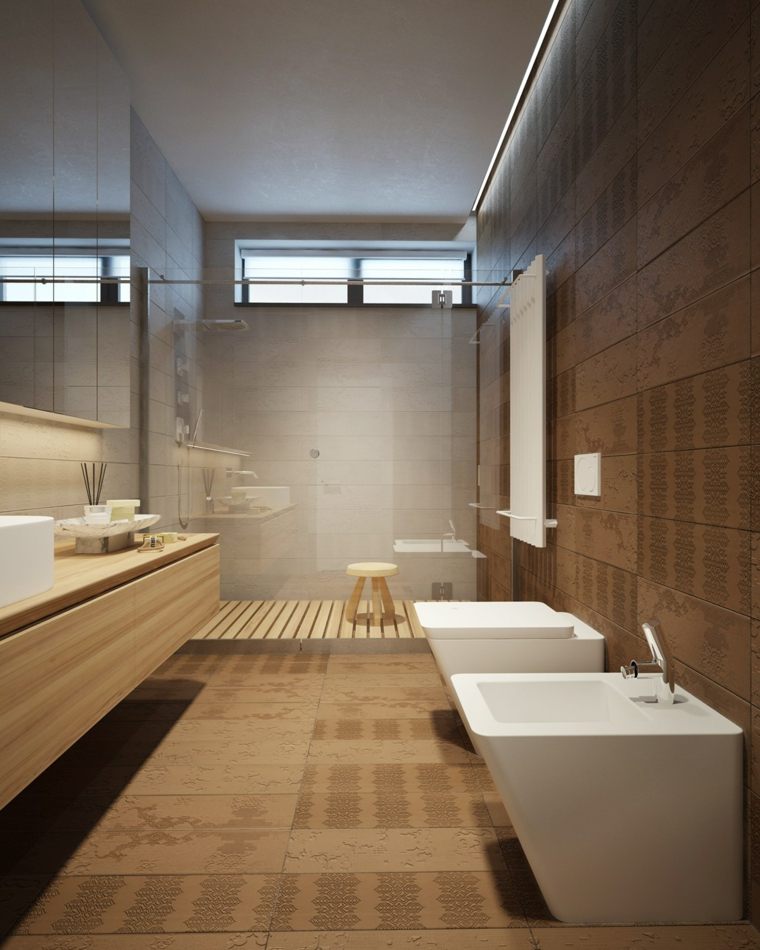 Arredo bagno con mobili in legno zen