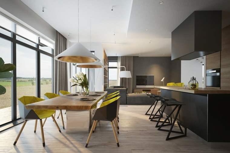 Architektūros namo modelio virtuvės baldai mediniai