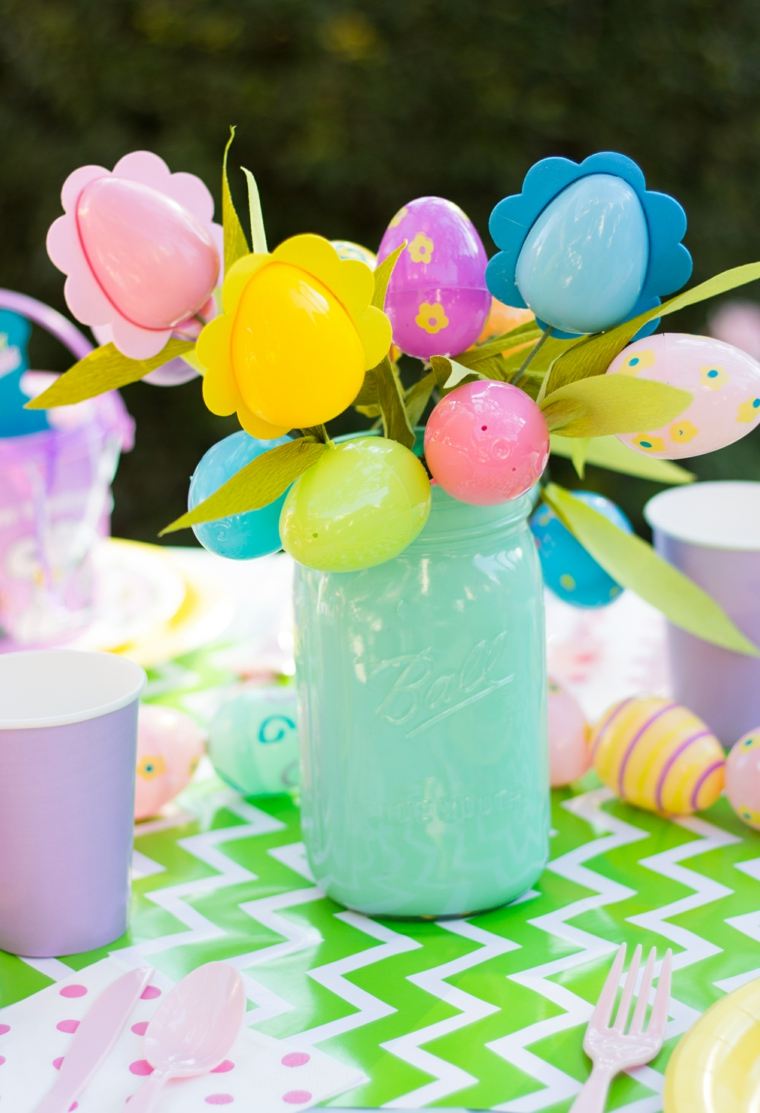 buona pasqua bouquet fiori uova plastica