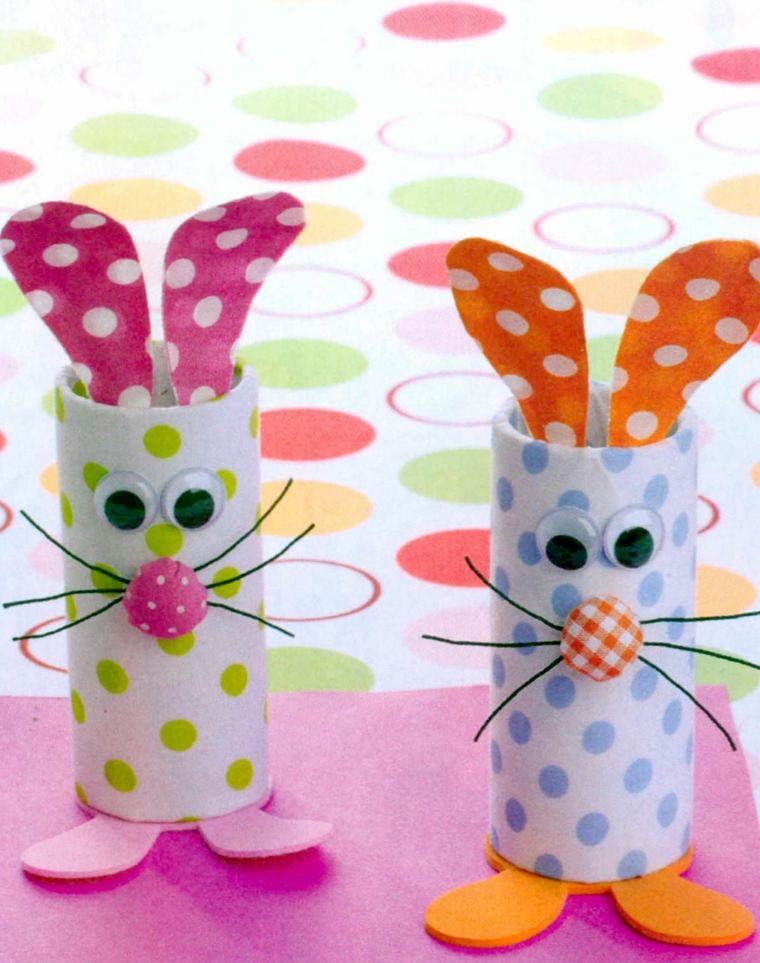 Fili di bottoni di carta cartone coniglietto pasquale