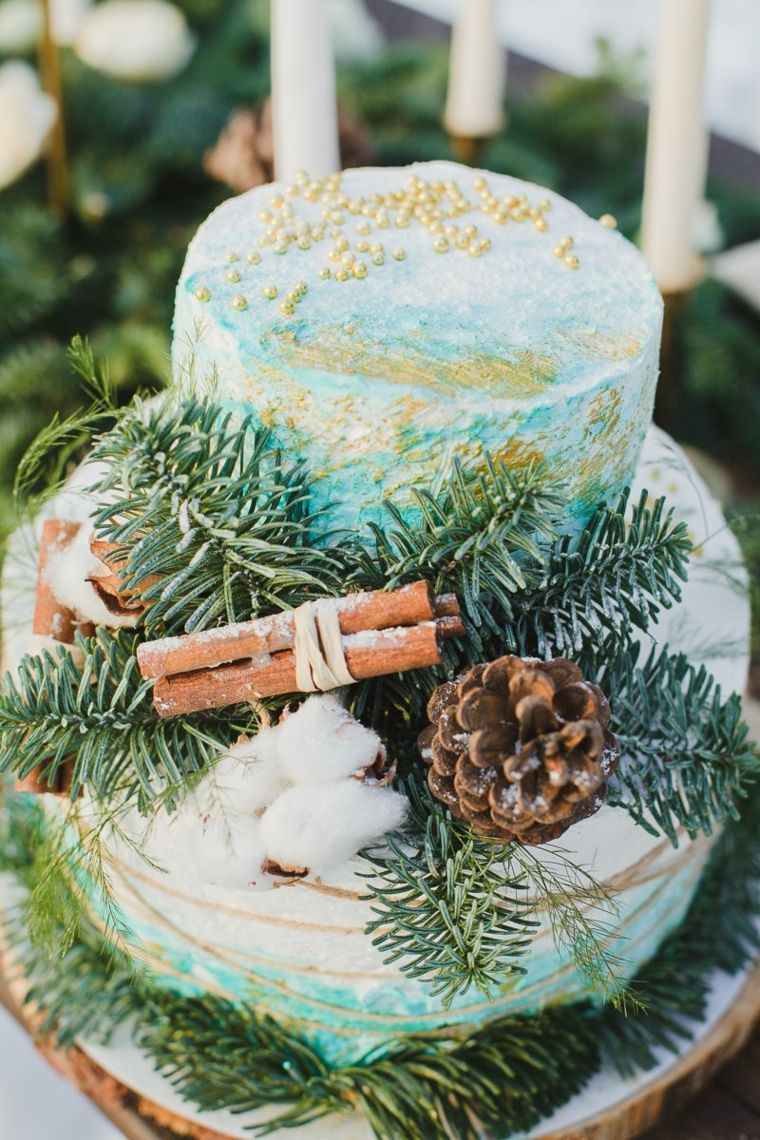 žiemos-vestuvių-Kalėdų eglutės tematikos tortas