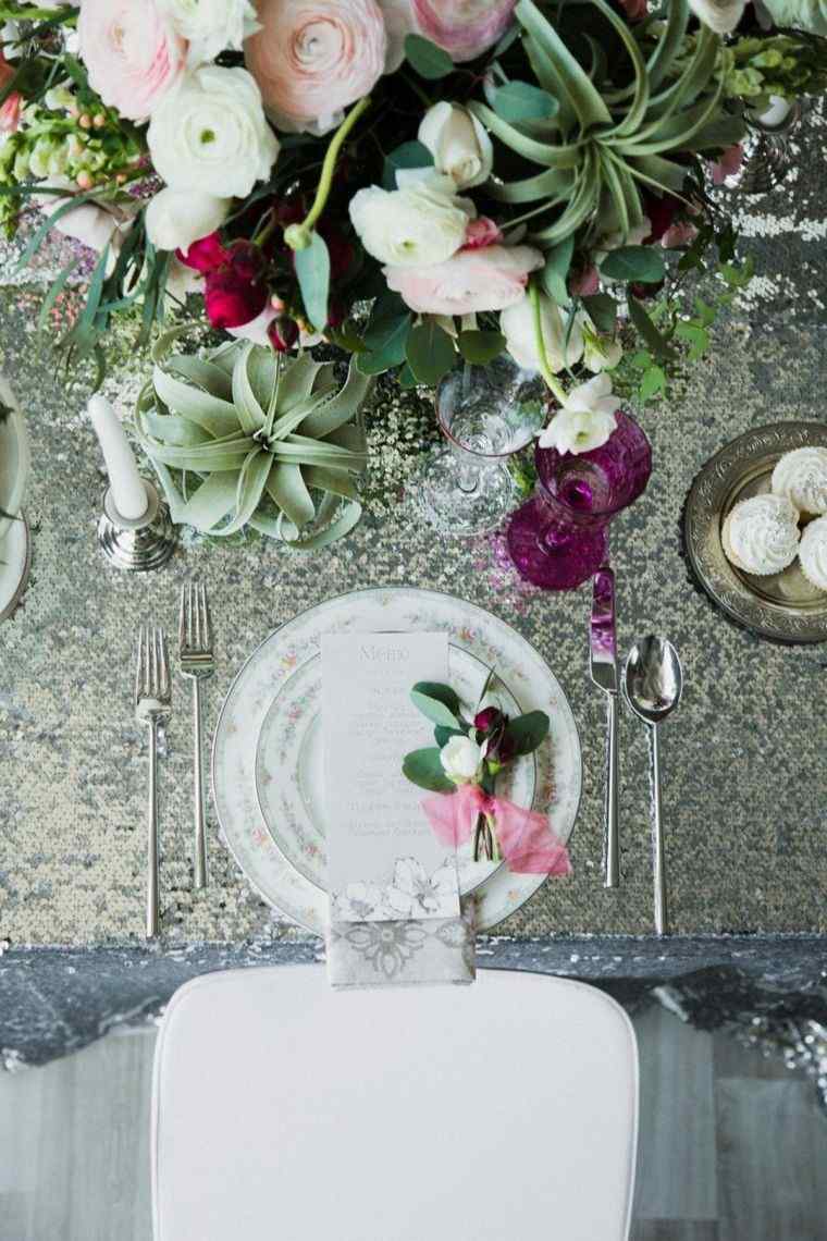 結婚式-テーブル-デコ-冬-緑-植物-アイデア