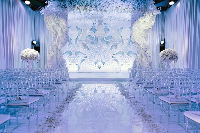 žiemos vestuvių dekoro interjeras-spalva-mėlyna