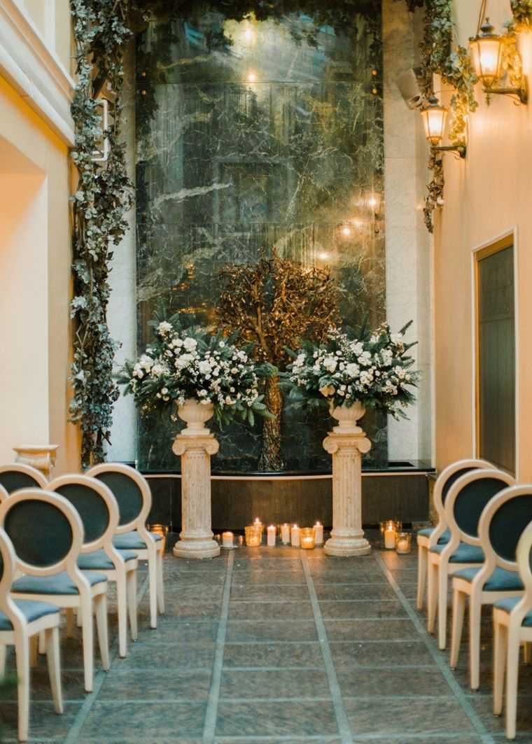 decorazioni per matrimoni invernali chic-candele-colore-verde