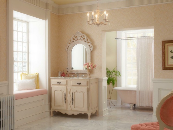 interni contemporanei stile vittoriano originale bagno sedia armadio specchio