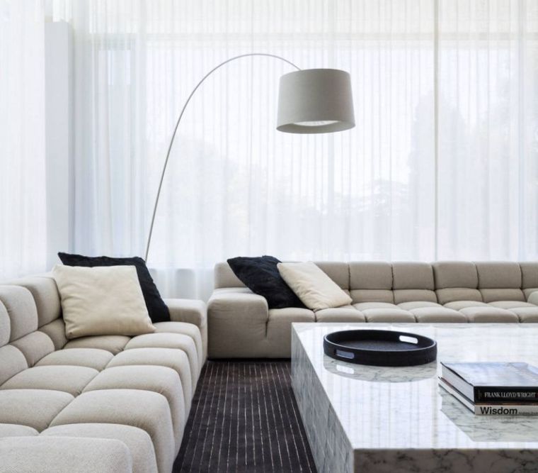 soggiorno interno contemporaneo arredamento minimalista
