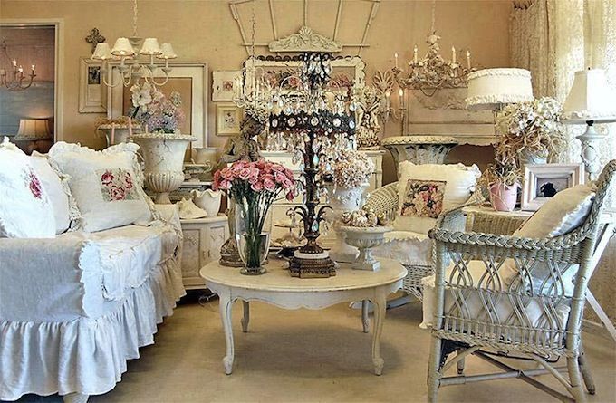 ženski shabby chic dizajn interijera pom pom dizajn vrpce