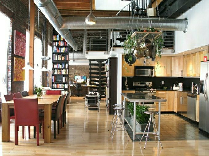 interni contemporanei moderni loft urbano stile industriale aggiornamento della cucina