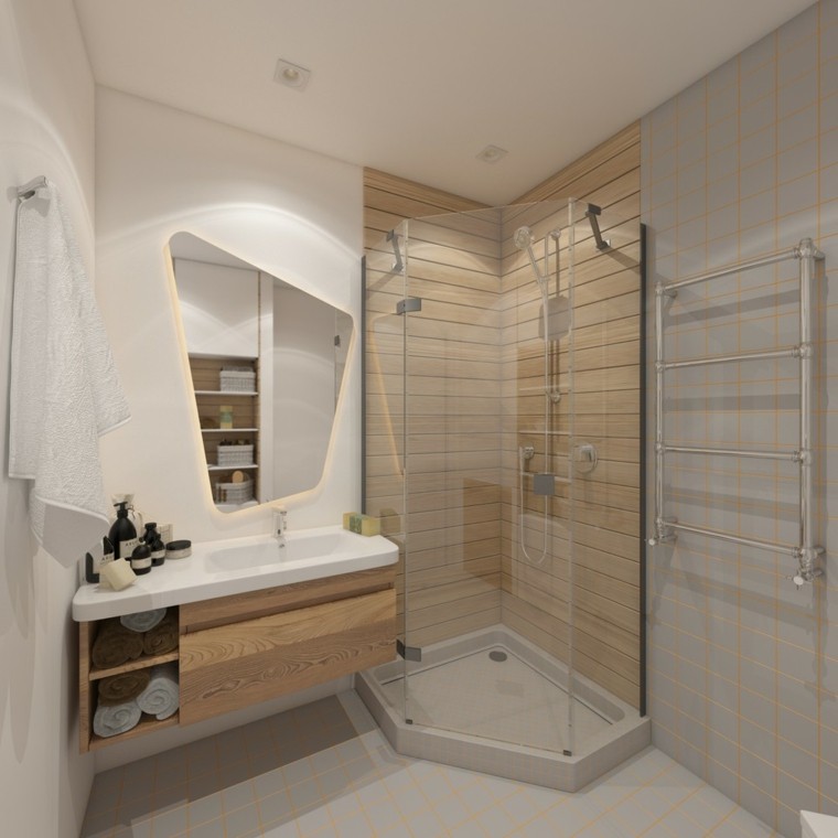 nedidelis modernus vonios kambarys