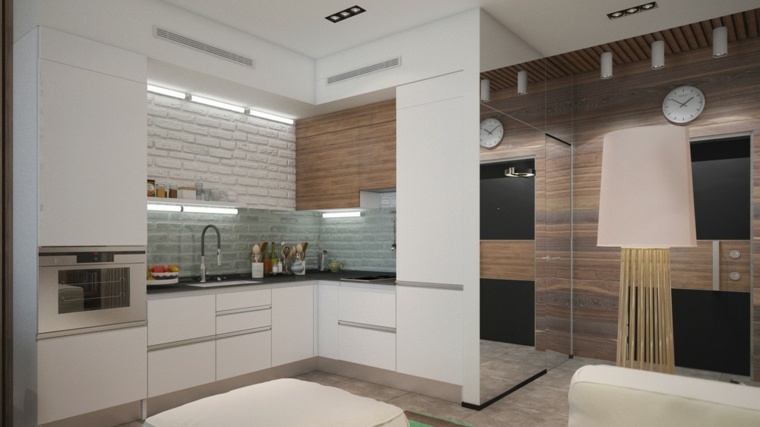maža balta virtuvės dizaino mediena