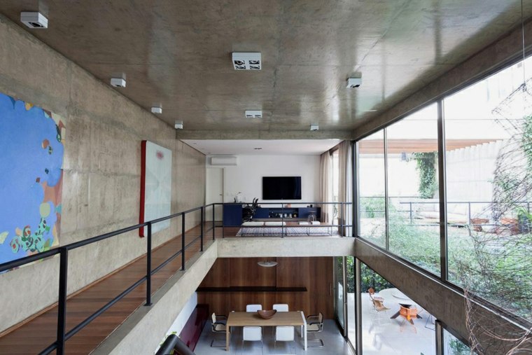 interjeras modernaus dizaino namas Brazilija modernus deko dizaino idėja stalo siena