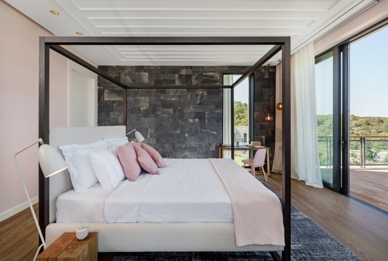 modernaus namo interjero dizaino grindų kilimėlis deco modernus interjero sienos akmens balkono medis